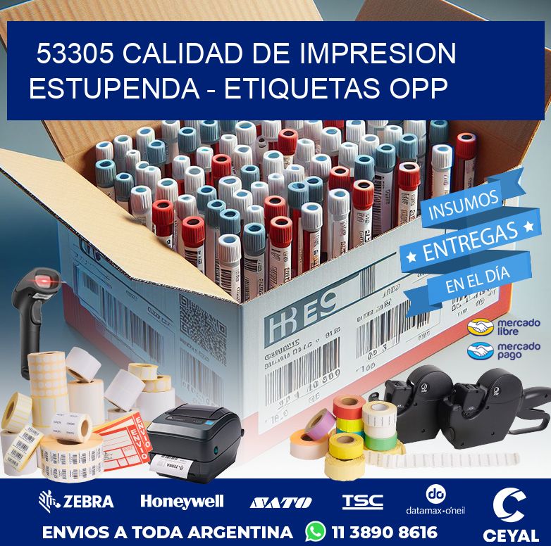 53305 CALIDAD DE IMPRESION ESTUPENDA - ETIQUETAS OPP