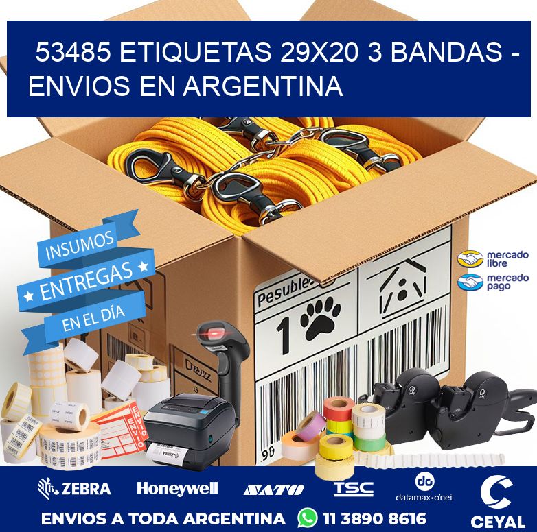 53485 ETIQUETAS 29X20 3 BANDAS - ENVIOS EN ARGENTINA