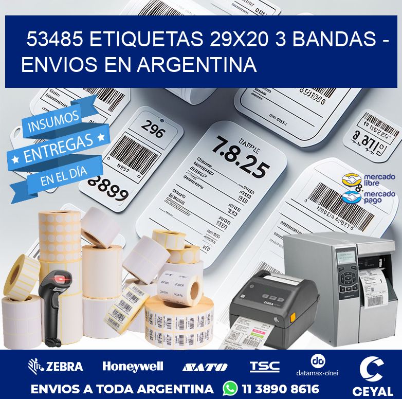 53485 ETIQUETAS 29X20 3 BANDAS - ENVIOS EN ARGENTINA