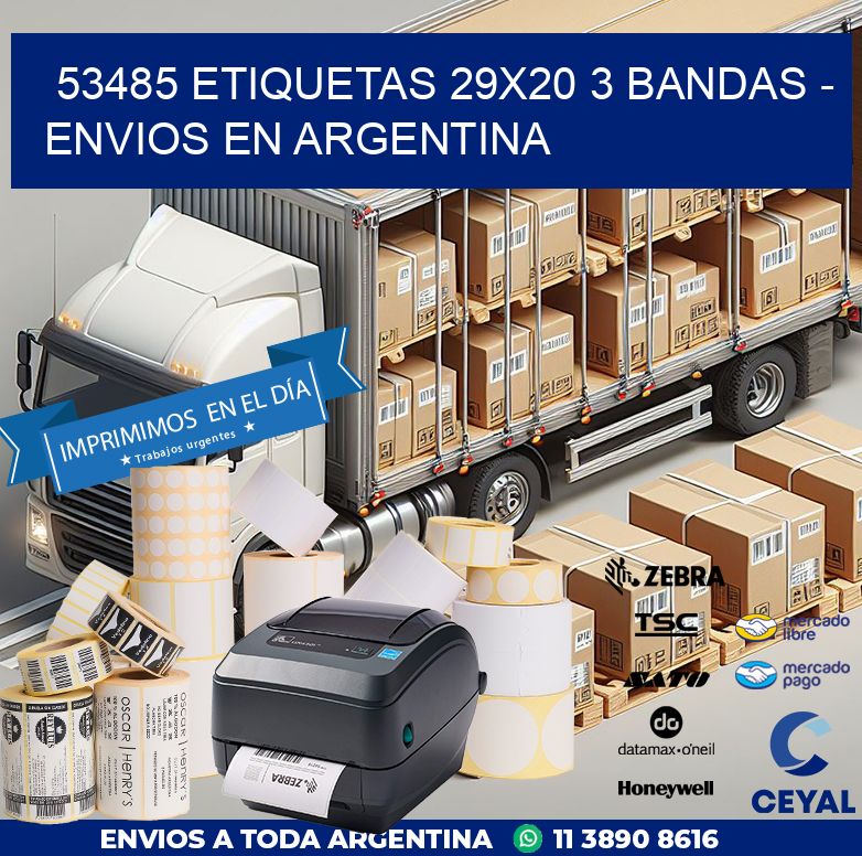 53485 ETIQUETAS 29X20 3 BANDAS - ENVIOS EN ARGENTINA