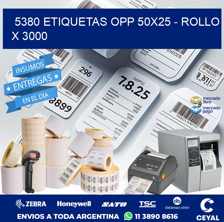 5380 ETIQUETAS OPP 50X25 - ROLLO X 3000