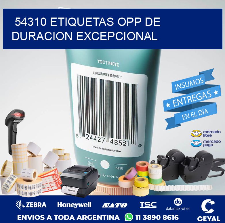 54310 ETIQUETAS OPP DE DURACION EXCEPCIONAL