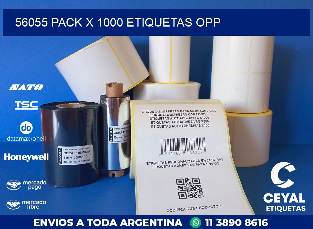 56055 PACK X 1000 ETIQUETAS OPP