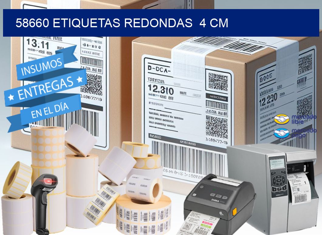 58660 ETIQUETAS REDONDAS  4 CM