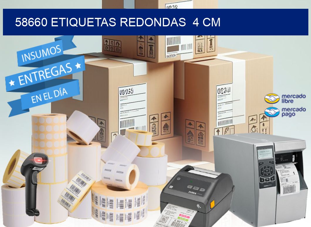 58660 ETIQUETAS REDONDAS  4 CM