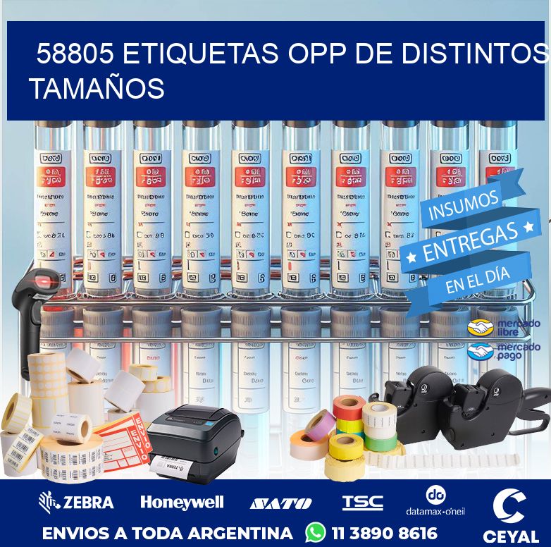 58805 ETIQUETAS OPP DE DISTINTOS TAMAÑOS