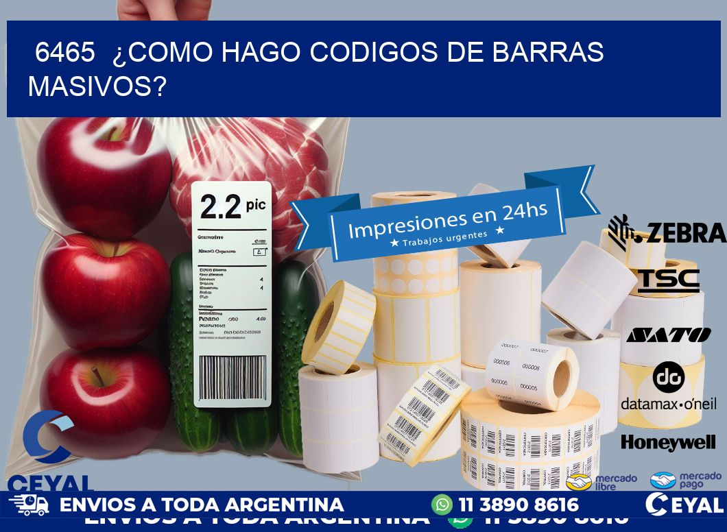 6465  ¿COMO HAGO CODIGOS DE BARRAS MASIVOS?