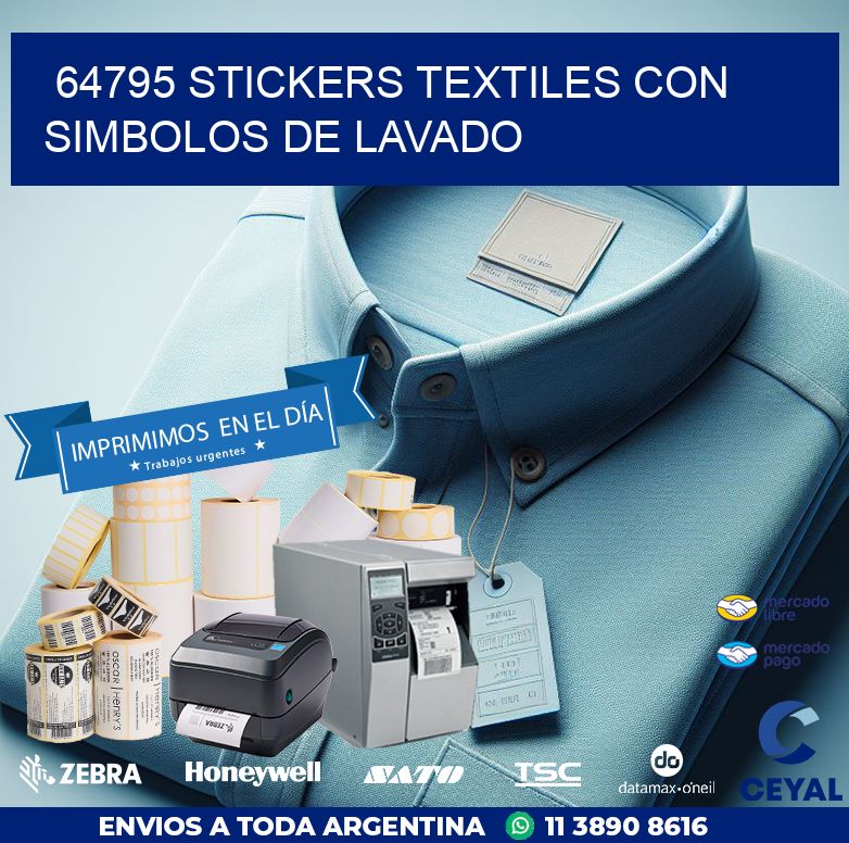 64795 STICKERS TEXTILES CON SIMBOLOS DE LAVADO