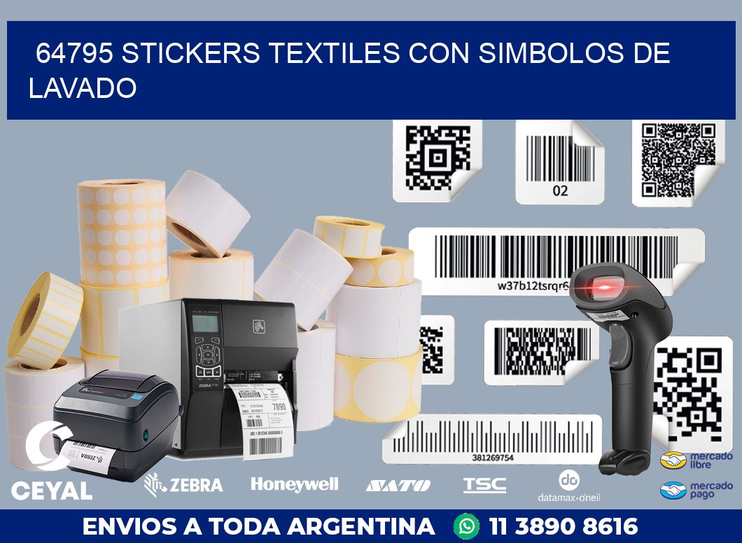 64795 STICKERS TEXTILES CON SIMBOLOS DE LAVADO