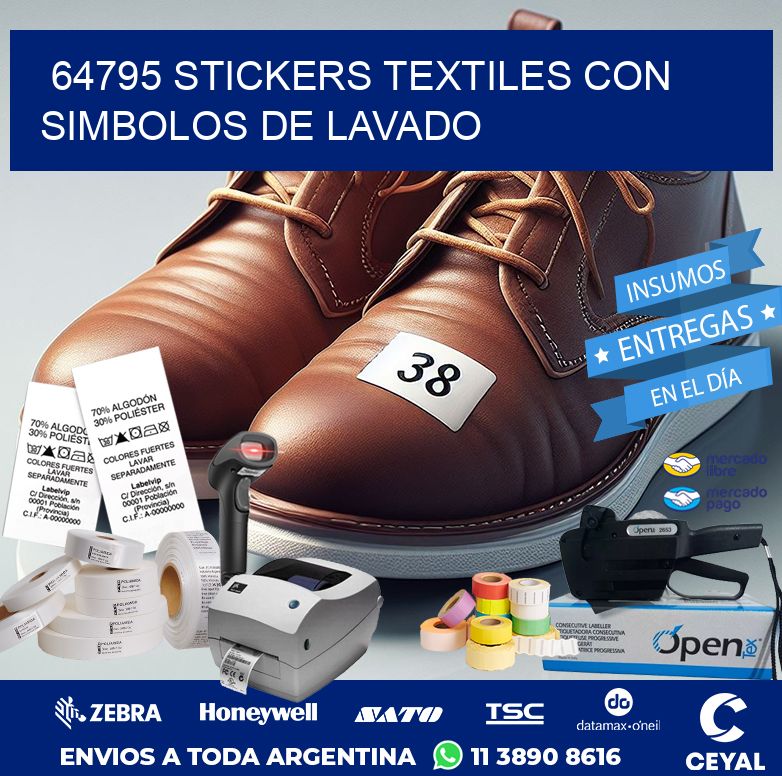 64795 STICKERS TEXTILES CON SIMBOLOS DE LAVADO