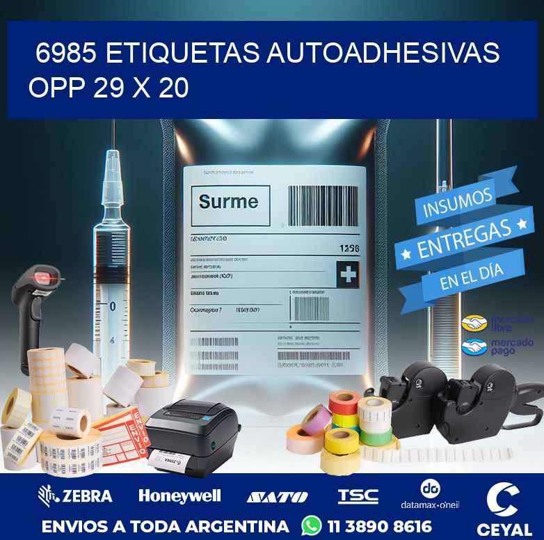 6985 ETIQUETAS AUTOADHESIVAS OPP 29 X 20
