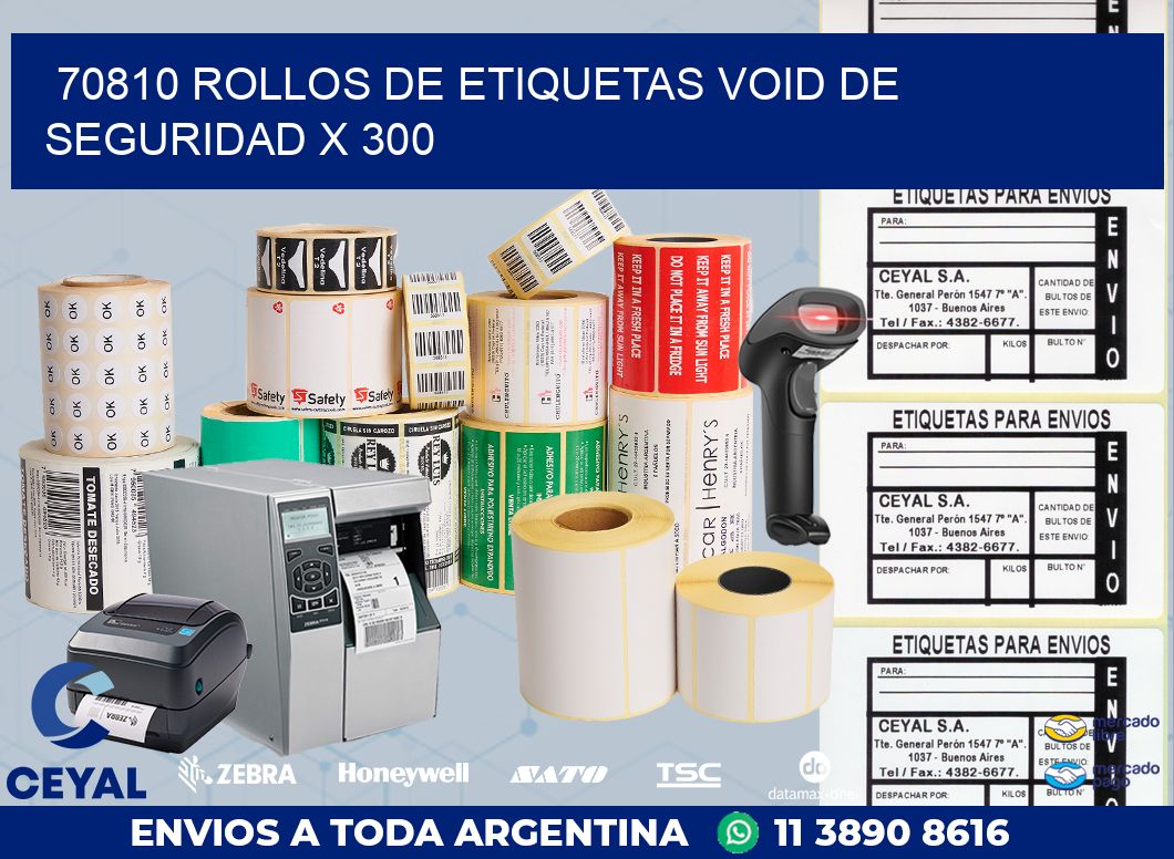 70810 ROLLOS DE ETIQUETAS VOID DE SEGURIDAD X 300