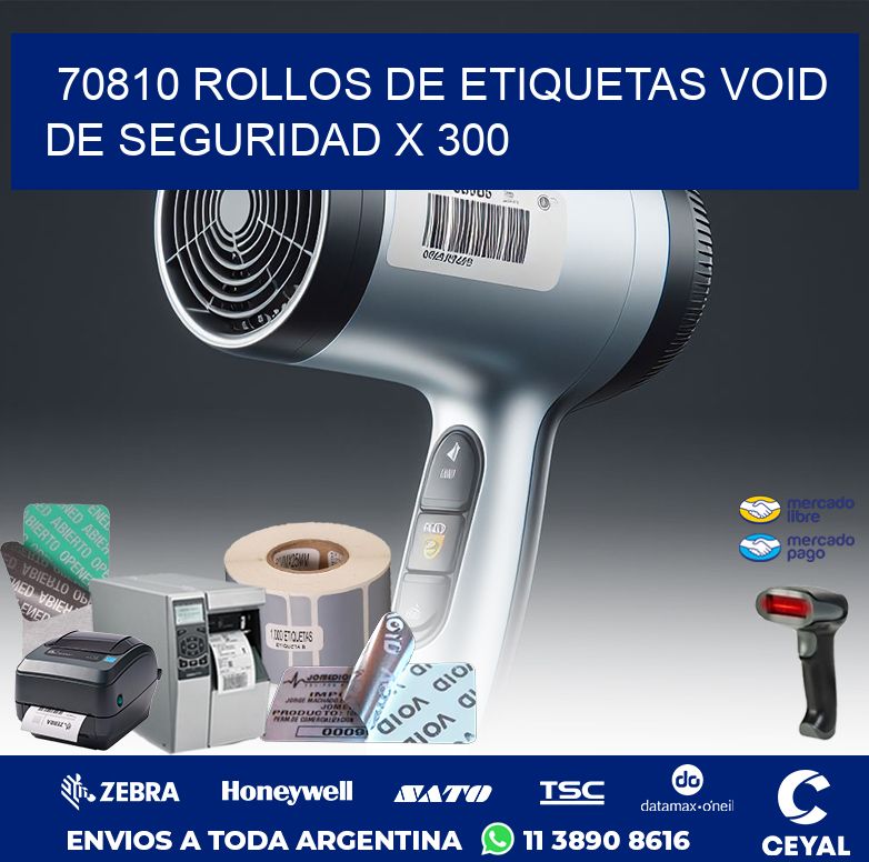 70810 ROLLOS DE ETIQUETAS VOID DE SEGURIDAD X 300