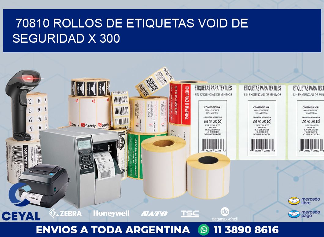 70810 ROLLOS DE ETIQUETAS VOID DE SEGURIDAD X 300