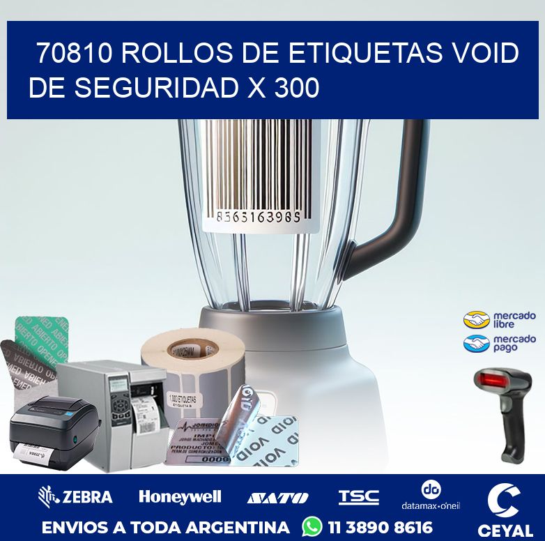 70810 ROLLOS DE ETIQUETAS VOID DE SEGURIDAD X 300