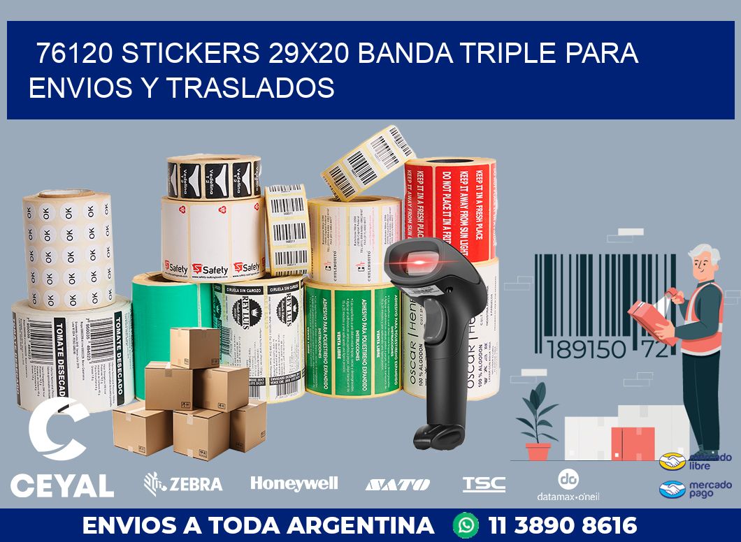 76120 STICKERS 29X20 BANDA TRIPLE PARA ENVIOS Y TRASLADOS