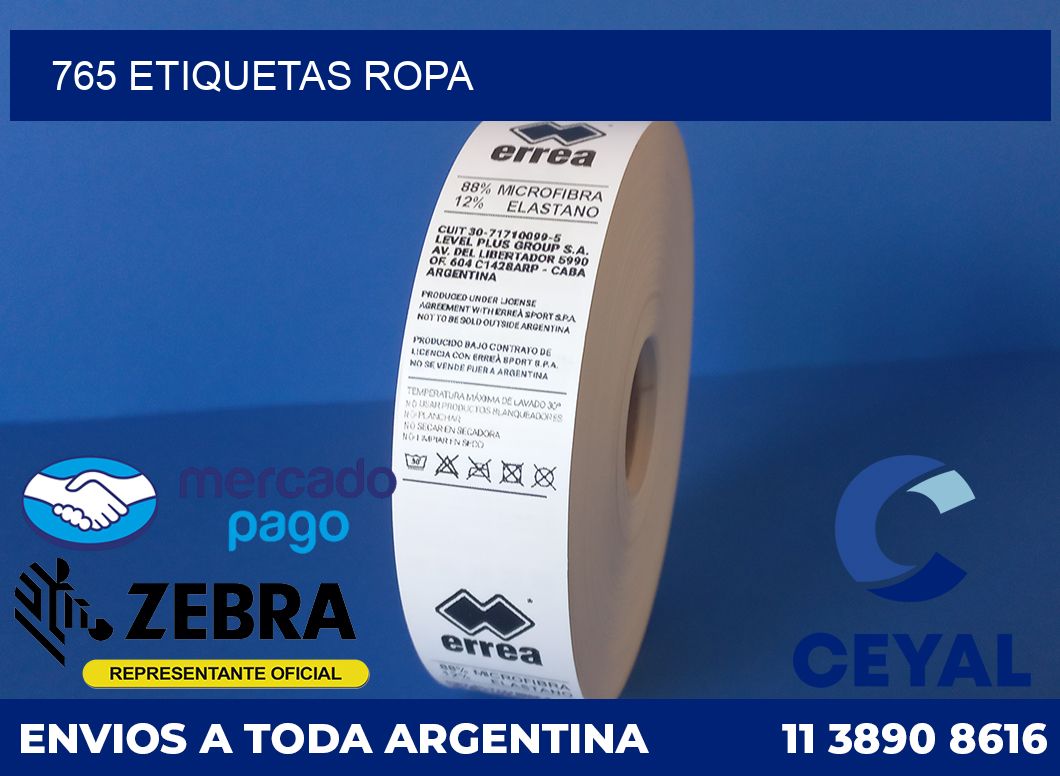 765 ETIQUETAS ROPA