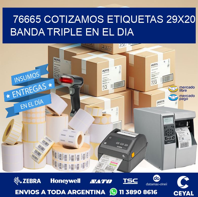 76665 COTIZAMOS ETIQUETAS 29X20 BANDA TRIPLE EN EL DIA