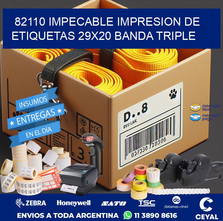 82110 IMPECABLE IMPRESION DE ETIQUETAS 29X20 BANDA TRIPLE