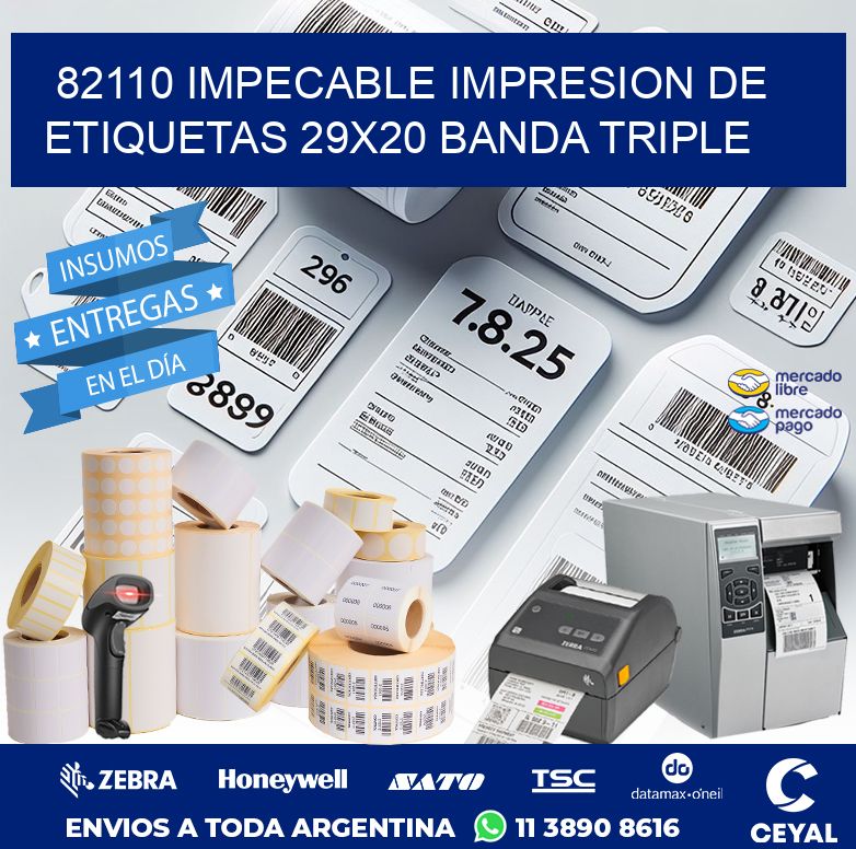 82110 IMPECABLE IMPRESION DE ETIQUETAS 29X20 BANDA TRIPLE