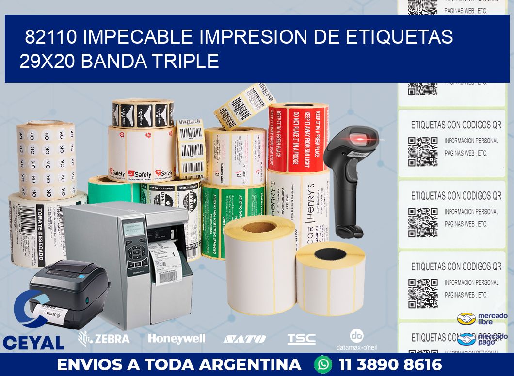 82110 IMPECABLE IMPRESION DE ETIQUETAS 29X20 BANDA TRIPLE