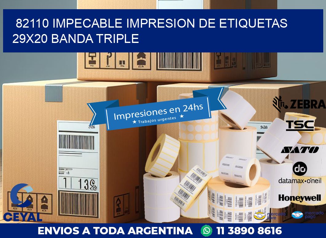 82110 IMPECABLE IMPRESION DE ETIQUETAS 29X20 BANDA TRIPLE