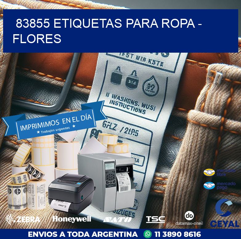 83855 ETIQUETAS PARA ROPA - FLORES