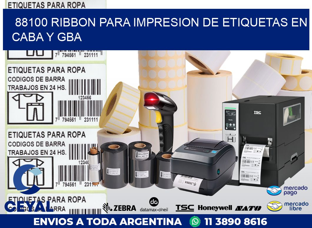 88100 RIBBON PARA IMPRESION DE ETIQUETAS EN CABA Y GBA