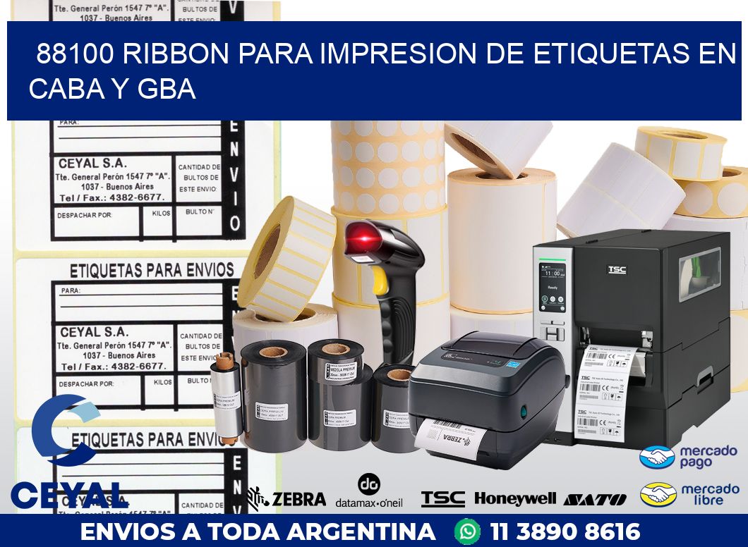 88100 RIBBON PARA IMPRESION DE ETIQUETAS EN CABA Y GBA