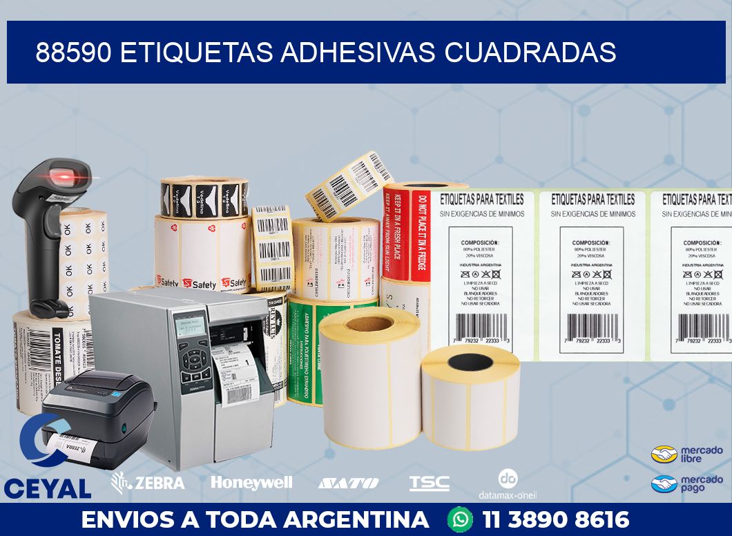 88590 ETIQUETAS ADHESIVAS CUADRADAS