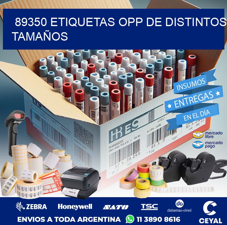 89350 ETIQUETAS OPP DE DISTINTOS TAMAÑOS