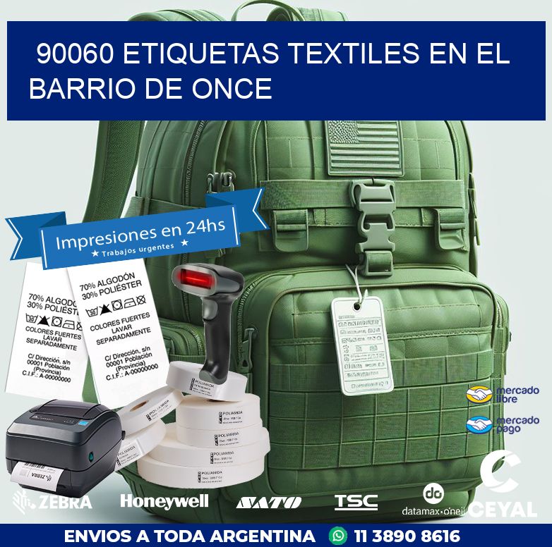 90060 ETIQUETAS TEXTILES EN EL BARRIO DE ONCE