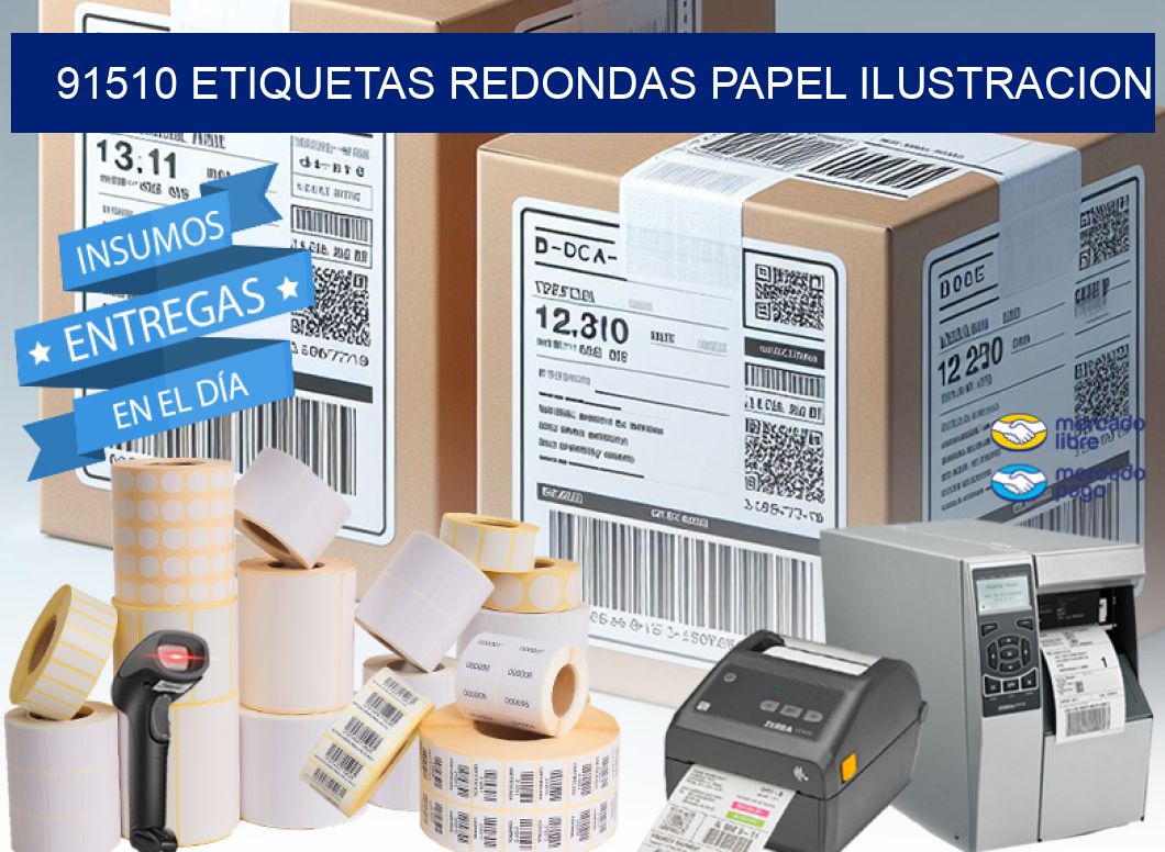 91510 ETIQUETAS REDONDAS PAPEL ILUSTRACION