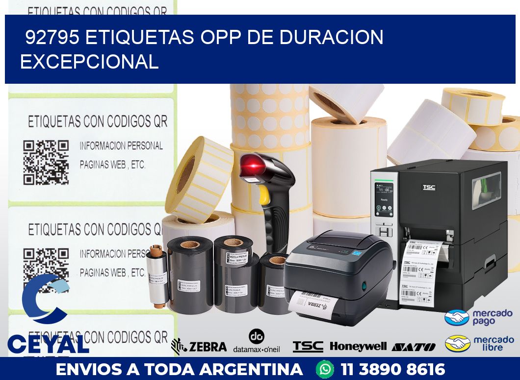 92795 ETIQUETAS OPP DE DURACION EXCEPCIONAL