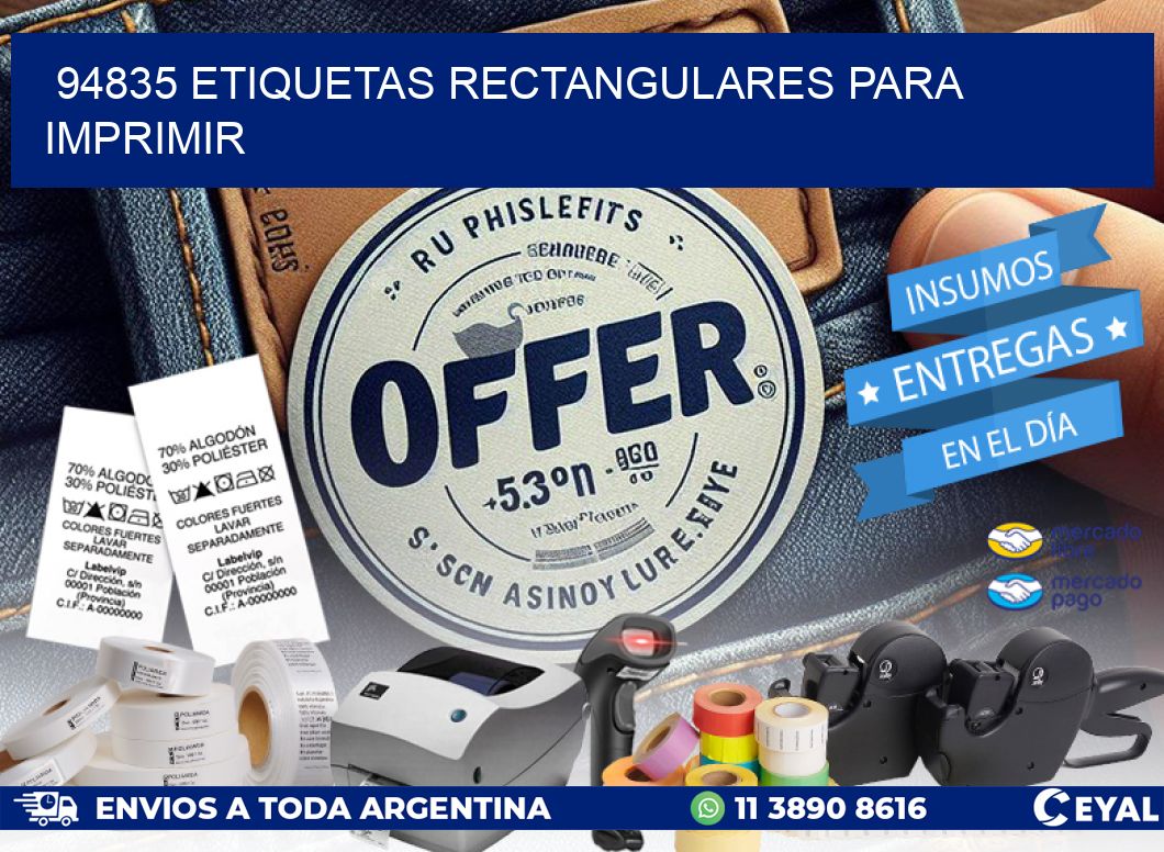 94835 etiquetas rectangulares para imprimir