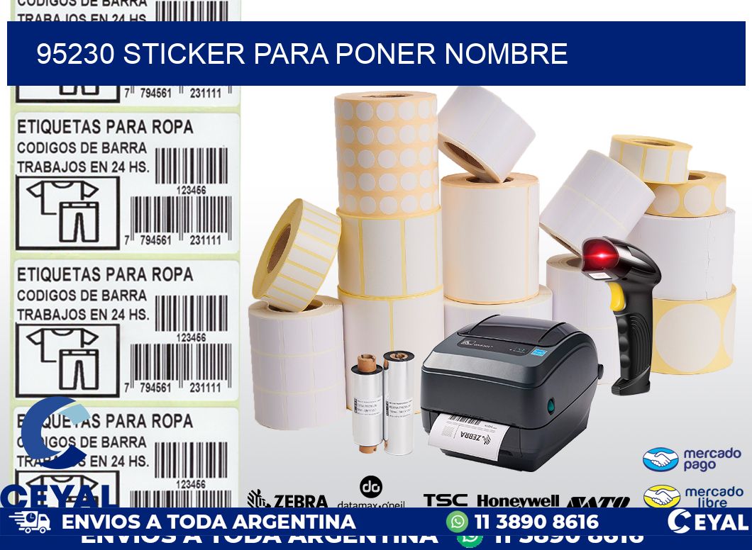 95230 STICKER PARA PONER NOMBRE