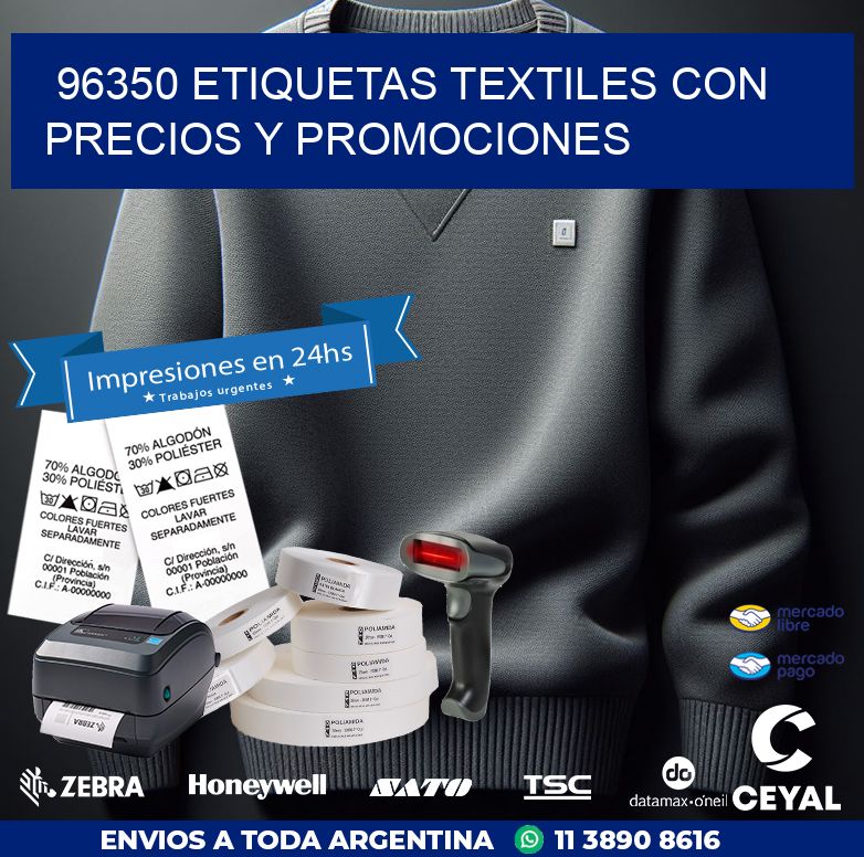 96350 ETIQUETAS TEXTILES CON PRECIOS Y PROMOCIONES