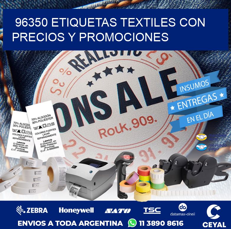 96350 ETIQUETAS TEXTILES CON PRECIOS Y PROMOCIONES