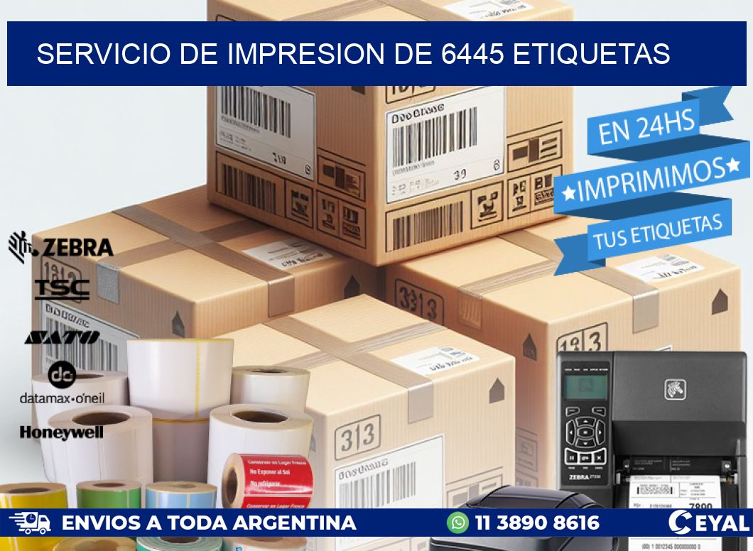 SERVICIO DE IMPRESION DE 6445 ETIQUETAS