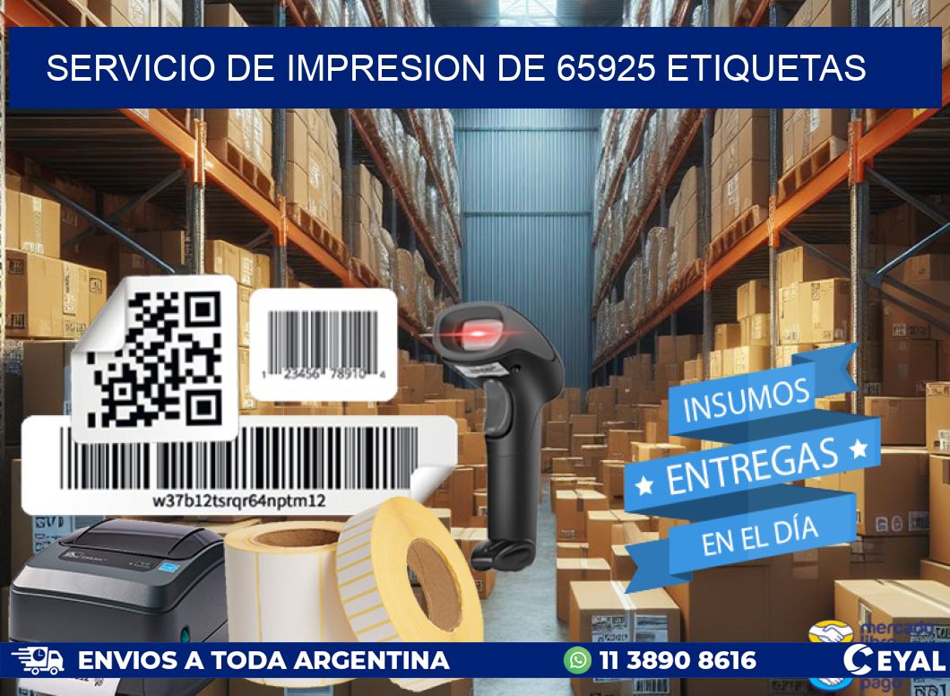 SERVICIO DE IMPRESION DE 65925 ETIQUETAS