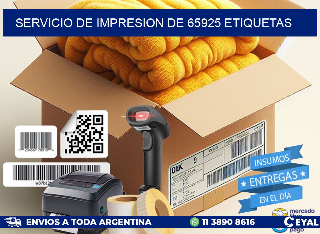 SERVICIO DE IMPRESION DE 65925 ETIQUETAS