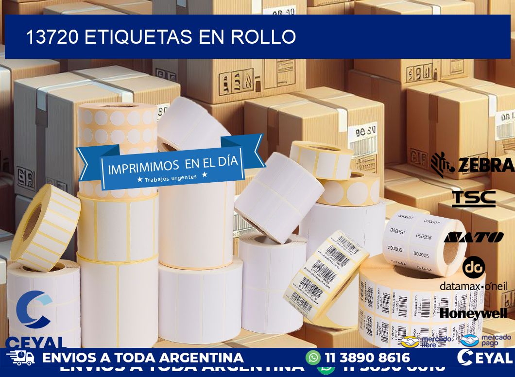 13720 ETIQUETAS EN ROLLO