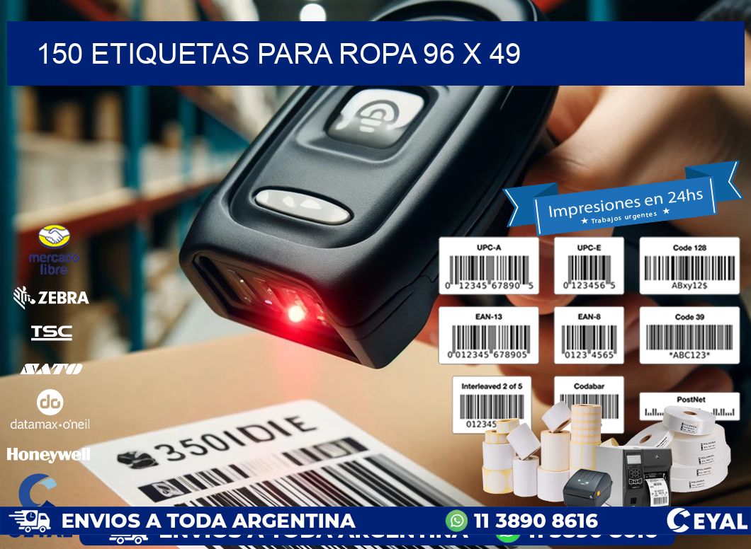 150 ETIQUETAS PARA ROPA 96 x 49