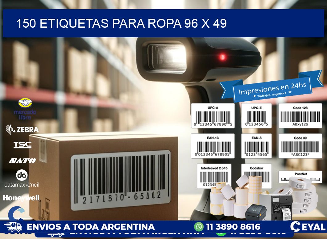 150 ETIQUETAS PARA ROPA 96 x 49