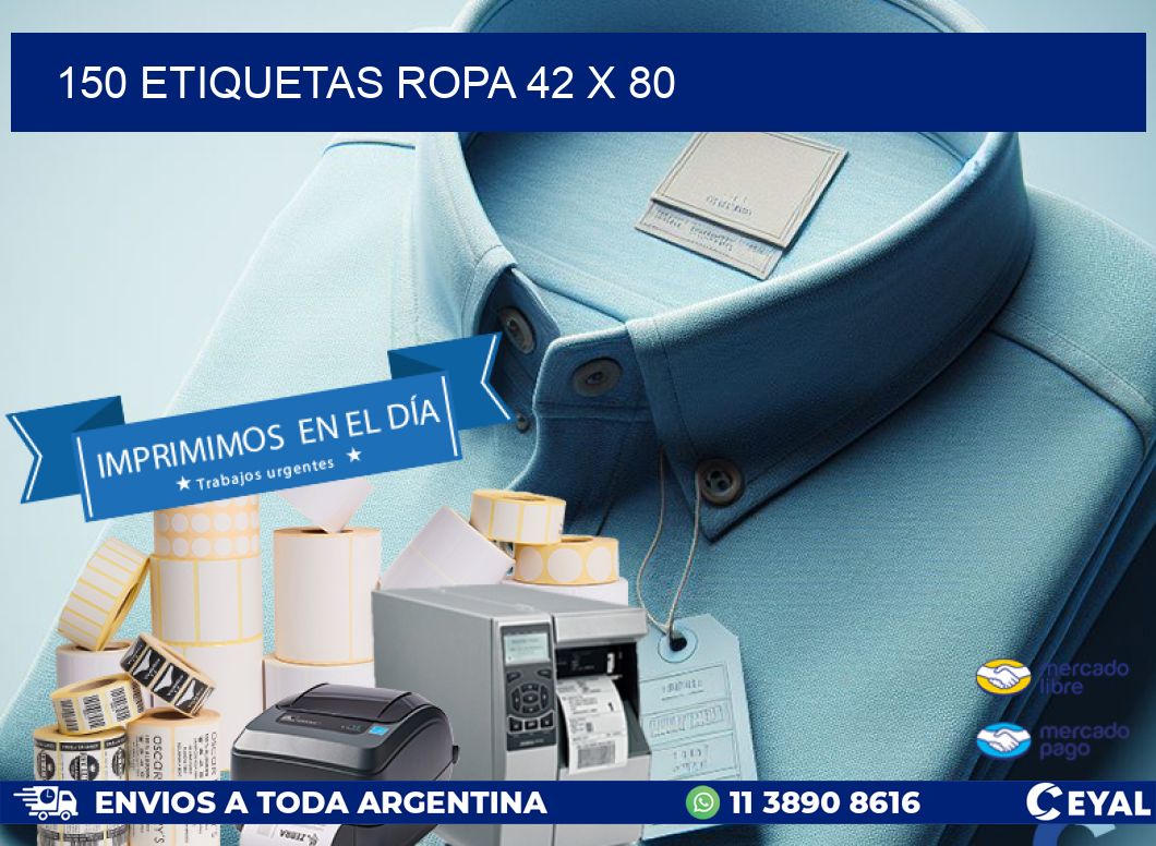 150 ETIQUETAS ROPA 42 x 80