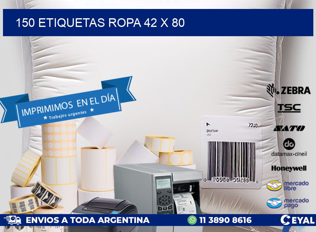 150 ETIQUETAS ROPA 42 x 80