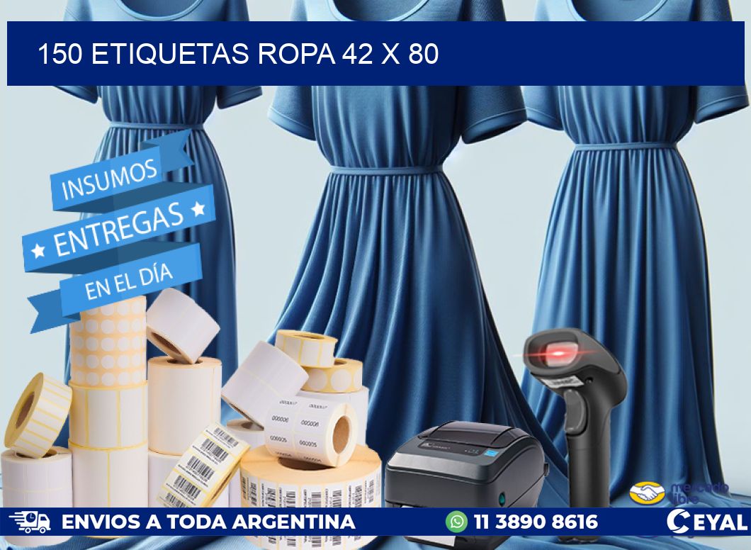 150 ETIQUETAS ROPA 42 x 80