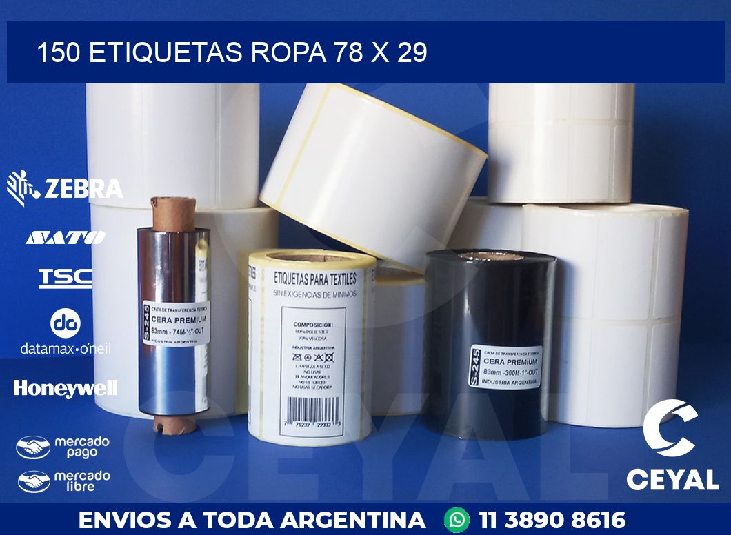 150 ETIQUETAS ROPA 78 x 29