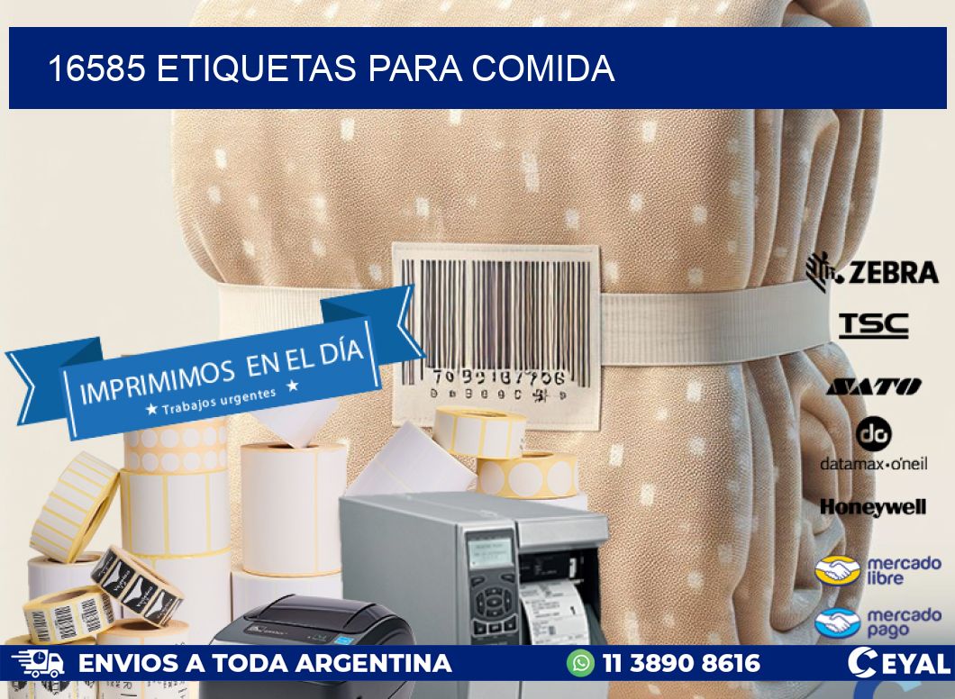 16585 ETIQUETAS PARA COMIDA