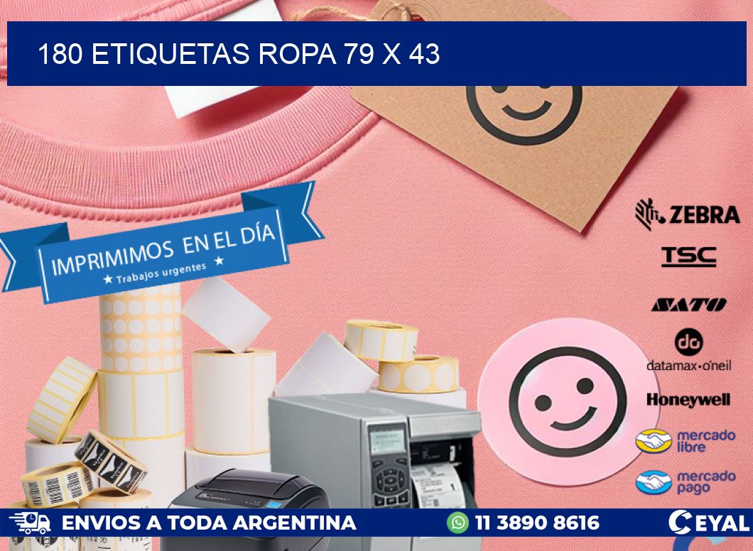 180 ETIQUETAS ROPA 79 x 43